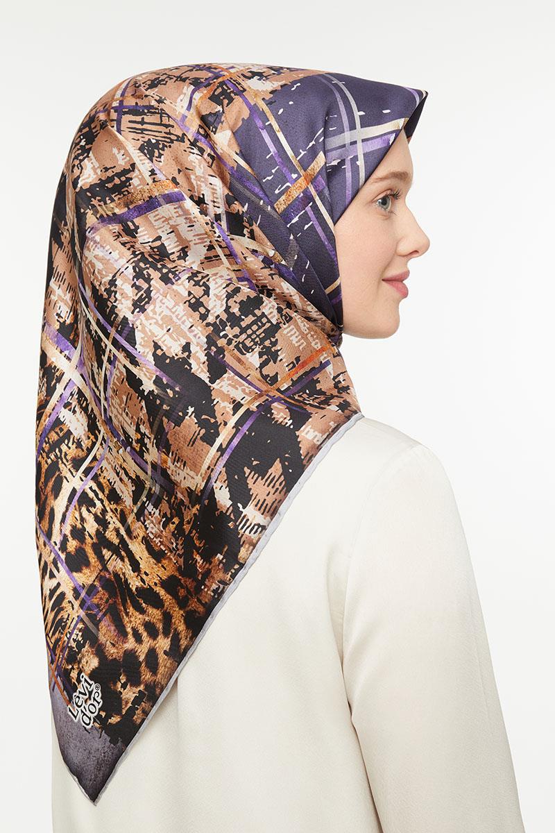 Levidor Lila Twill Saf İpek Eşarp