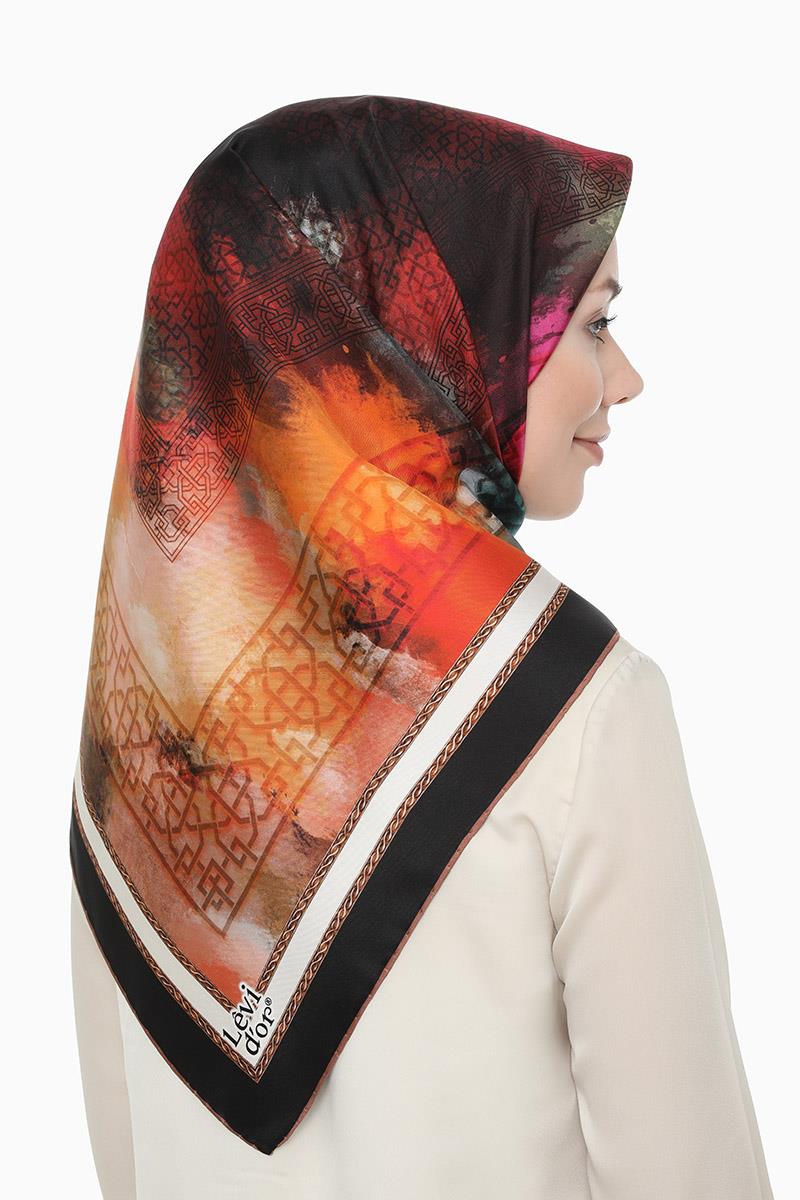 Levidor Mat Siyah Twill Saf İpek Eşarp