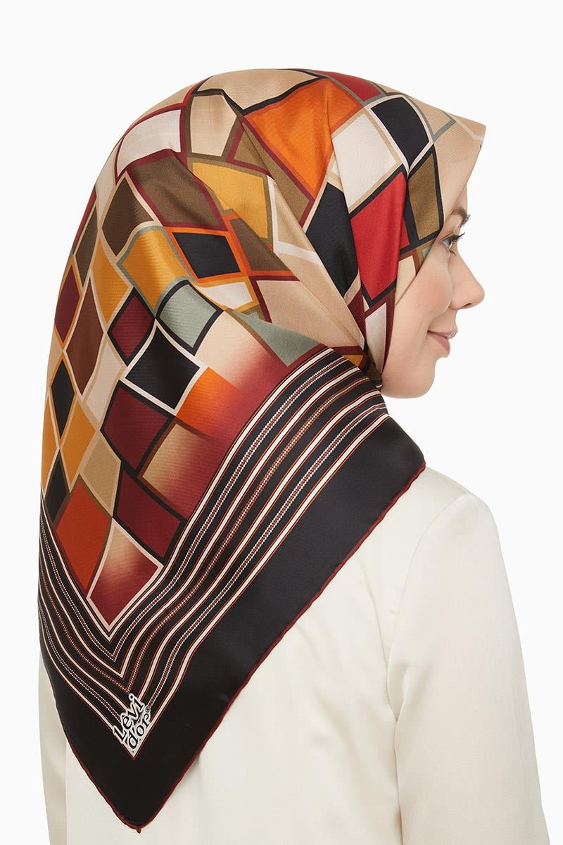 Levidor Mat Siyah Twill Saf İpek Eşarp