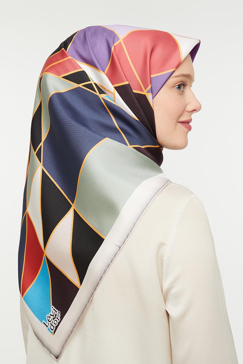 Levidor Mavi Twill Saf İpek Eşarp
