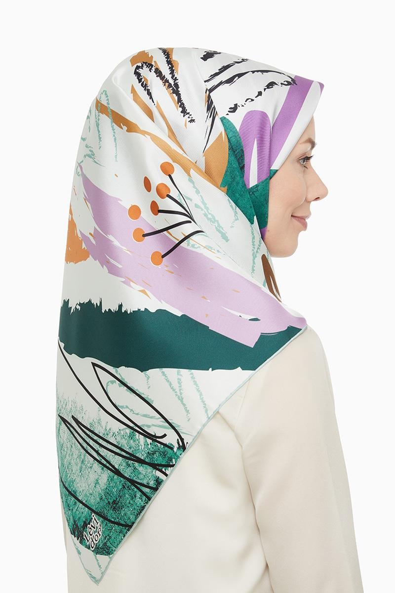Levidor Mint Yeşili Twill Saf İpek Eşarp
