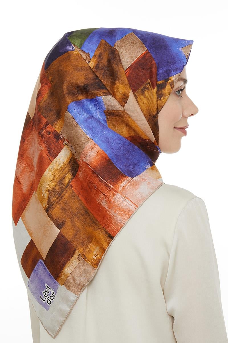 Levidor Mor Twill Saf İpek Eşarp