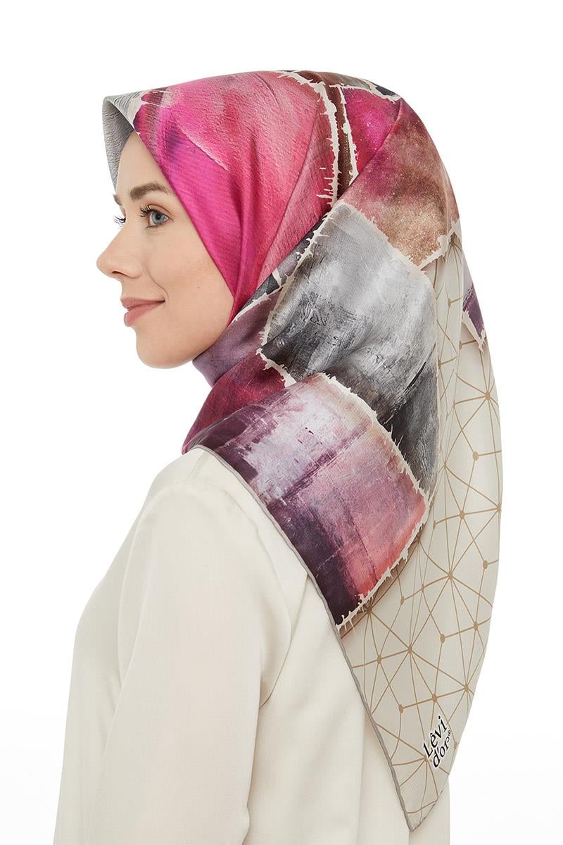 Levidor Pembe Twill Saf İpek Eşarp