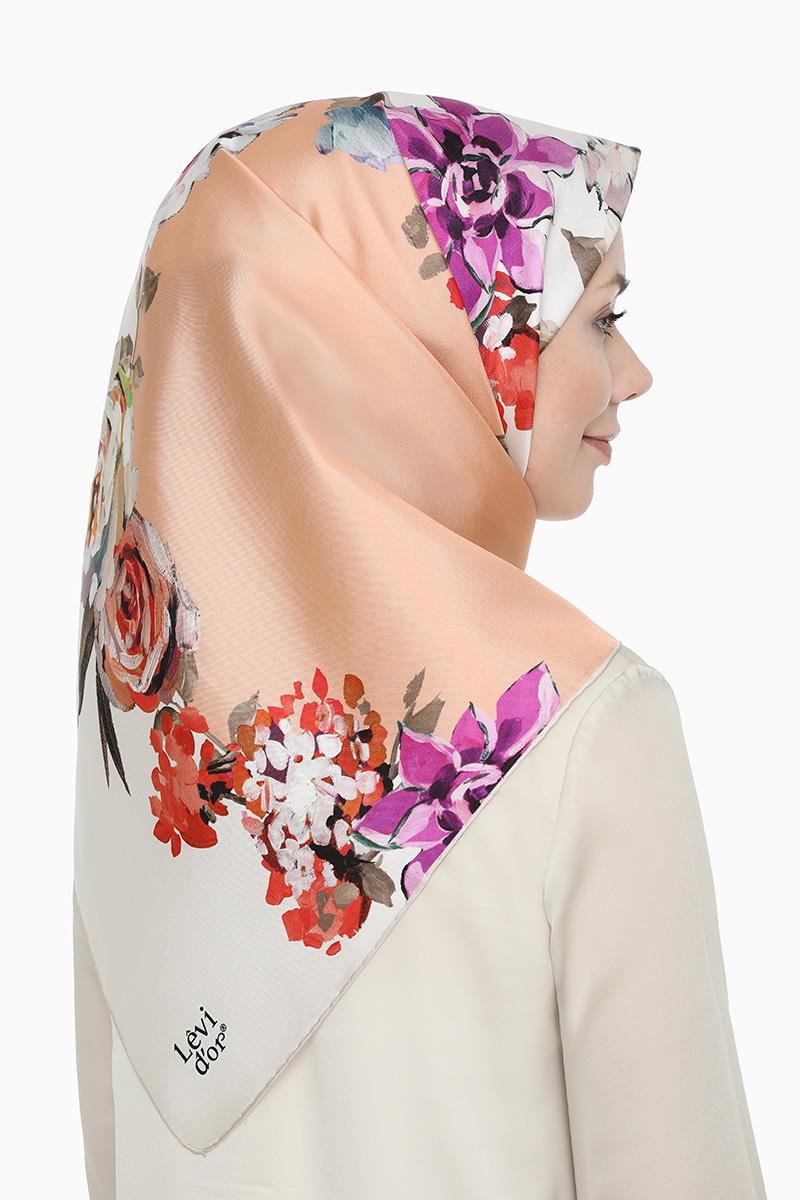Levidor Pudra Twill Saf İpek Eşarp