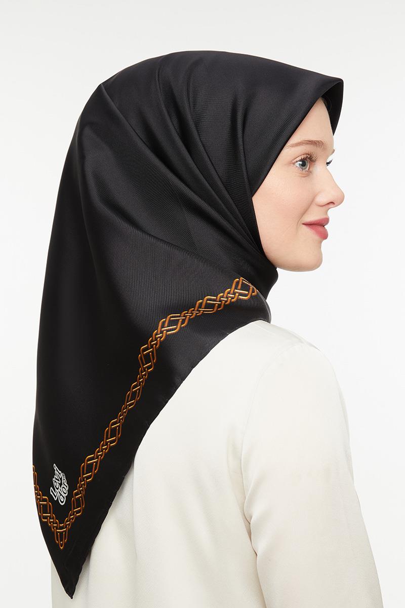 Levidor Siyah Twill Saf İpek Eşarp