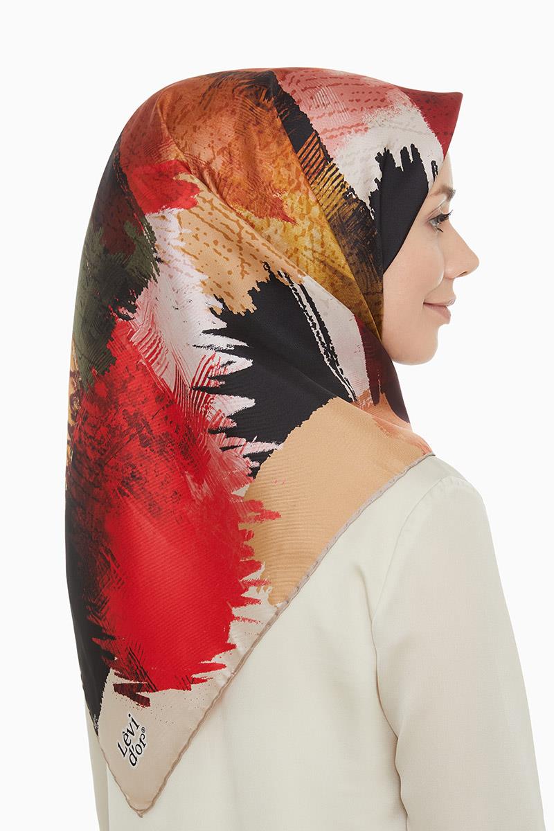 Levidor Siyah Twill Saf İpek Eşarp