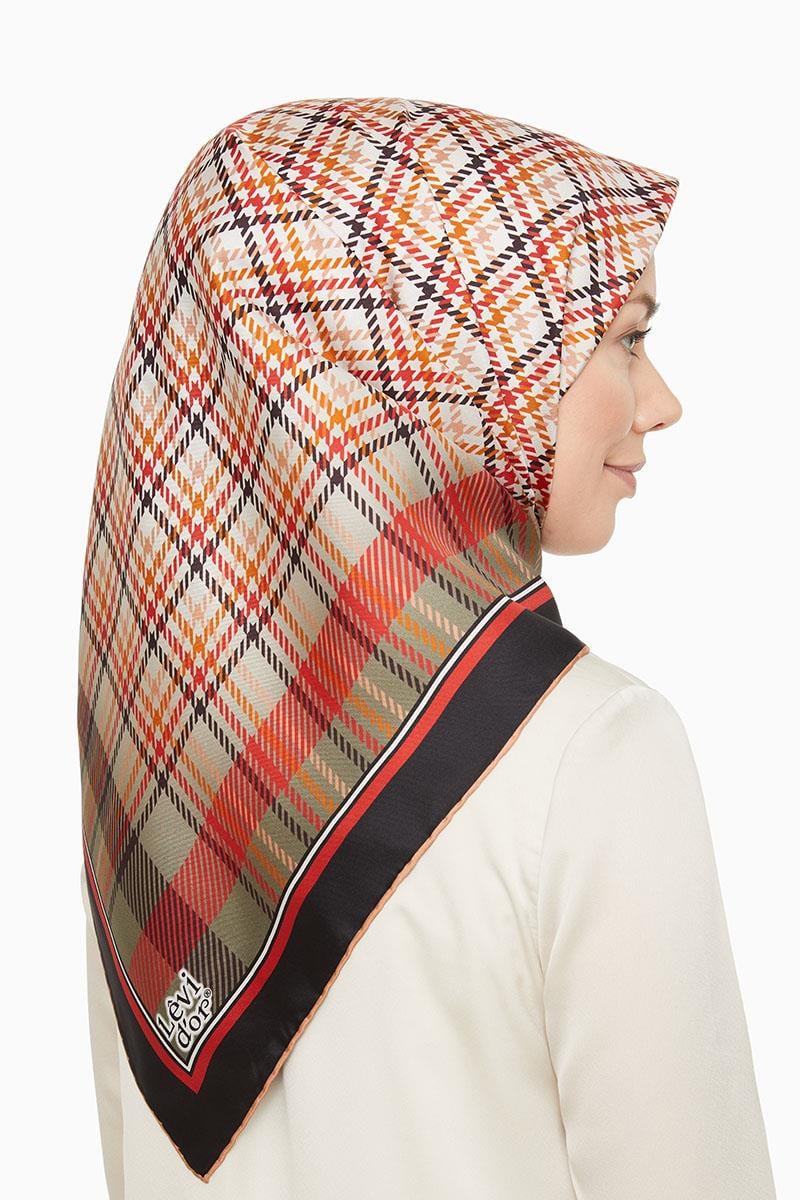 Levidor Siyah Twill Saf İpek Eşarp