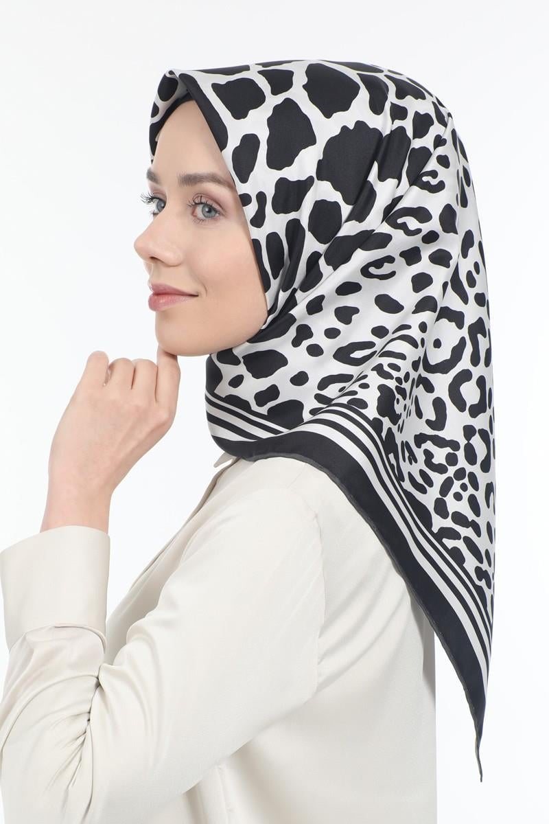 Levidor Siyah Twill Saf İpek Eşarp