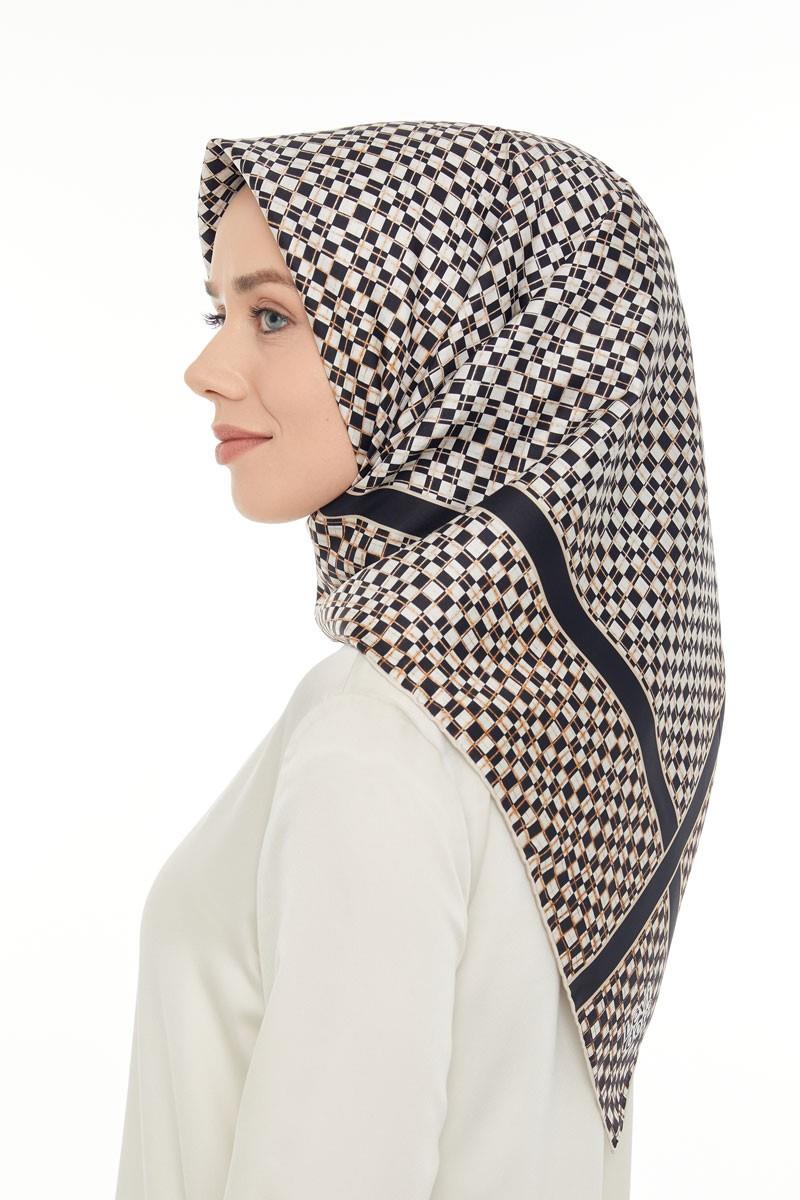 Levidor Siyah Twill Saf İpek Eşarp
