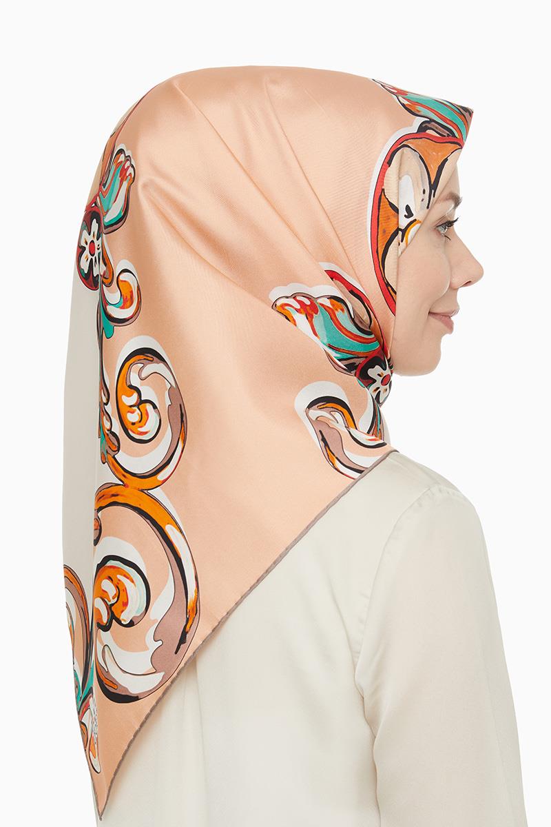 Levidor Somon Twill Saf İpek Eşarp