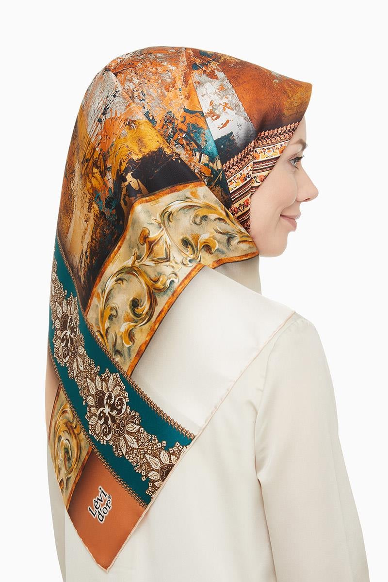 Levidor Somon Twill Saf İpek Eşarp