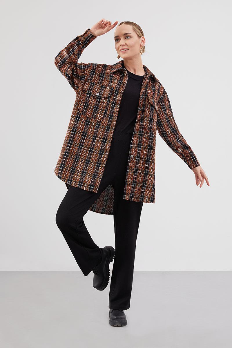 Levidor Studio Oranj Oversize Tüvit Ceket