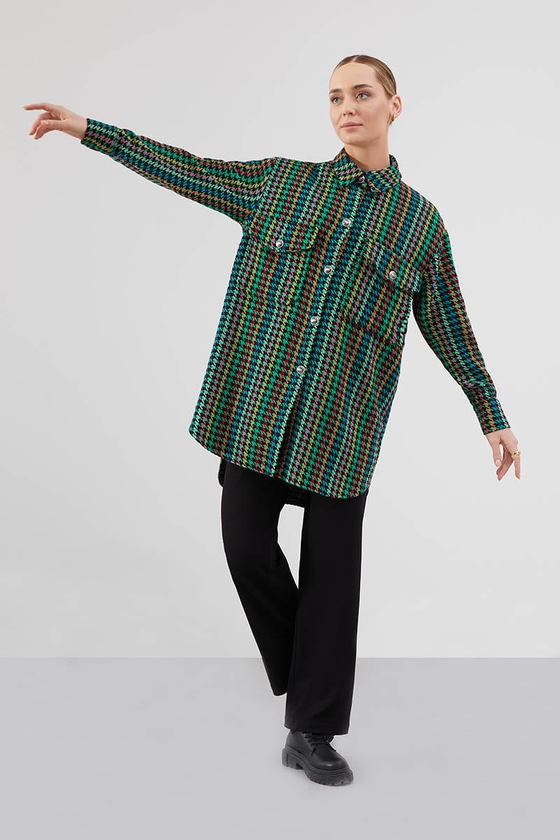 Levidor Studio Zümrüt Oversize Tüvit Ceket