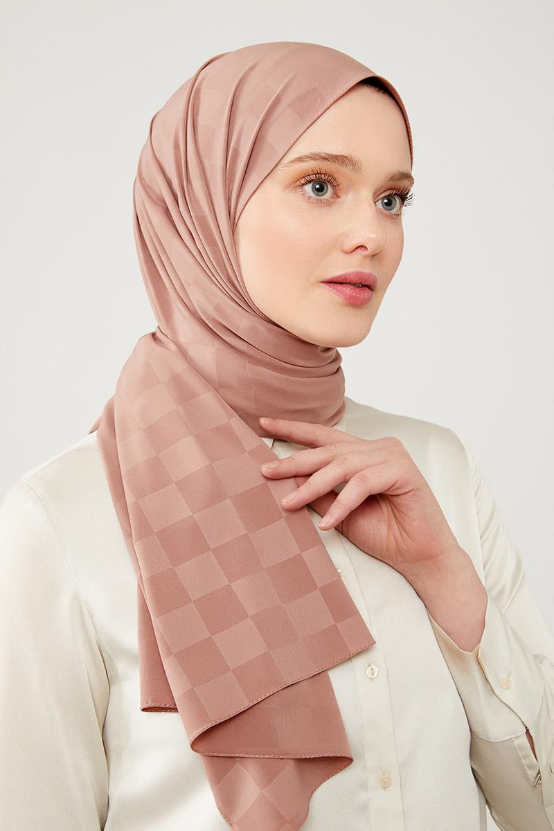 Levidor Taba Dama Desen Jakarlı Elegance Şal