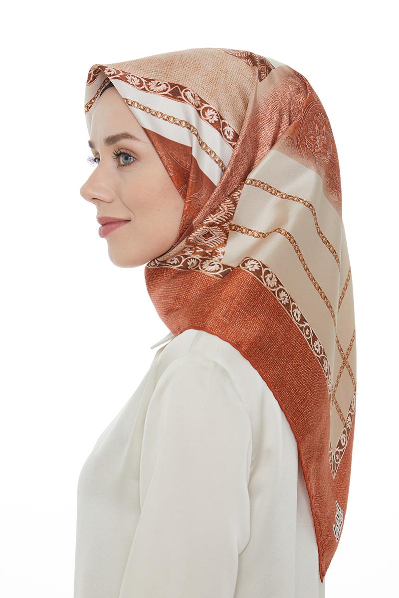 Levidor Turuncu Twill Saf İpek Eşarp
