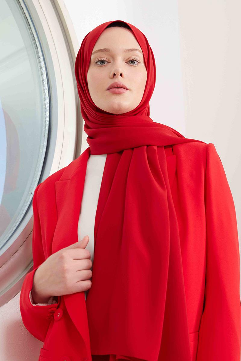 Fivescarf Kırmızı Medine İpeği Şal