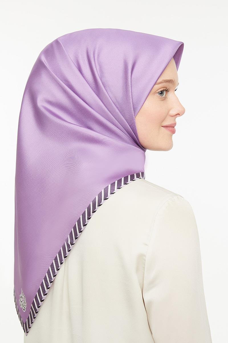 Levidor Açık Mor Twill Saf İpek Eşarp