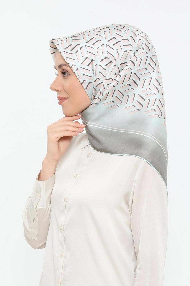 Levidor Açık Yeşil Twill Saf İpek Eşarp