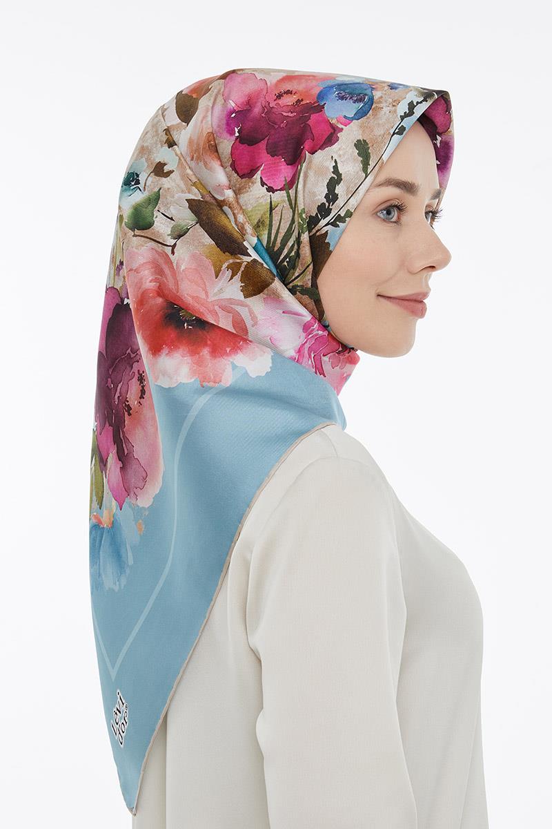 Levidor Bebe Mavisi Twill Saf İpek Eşarp