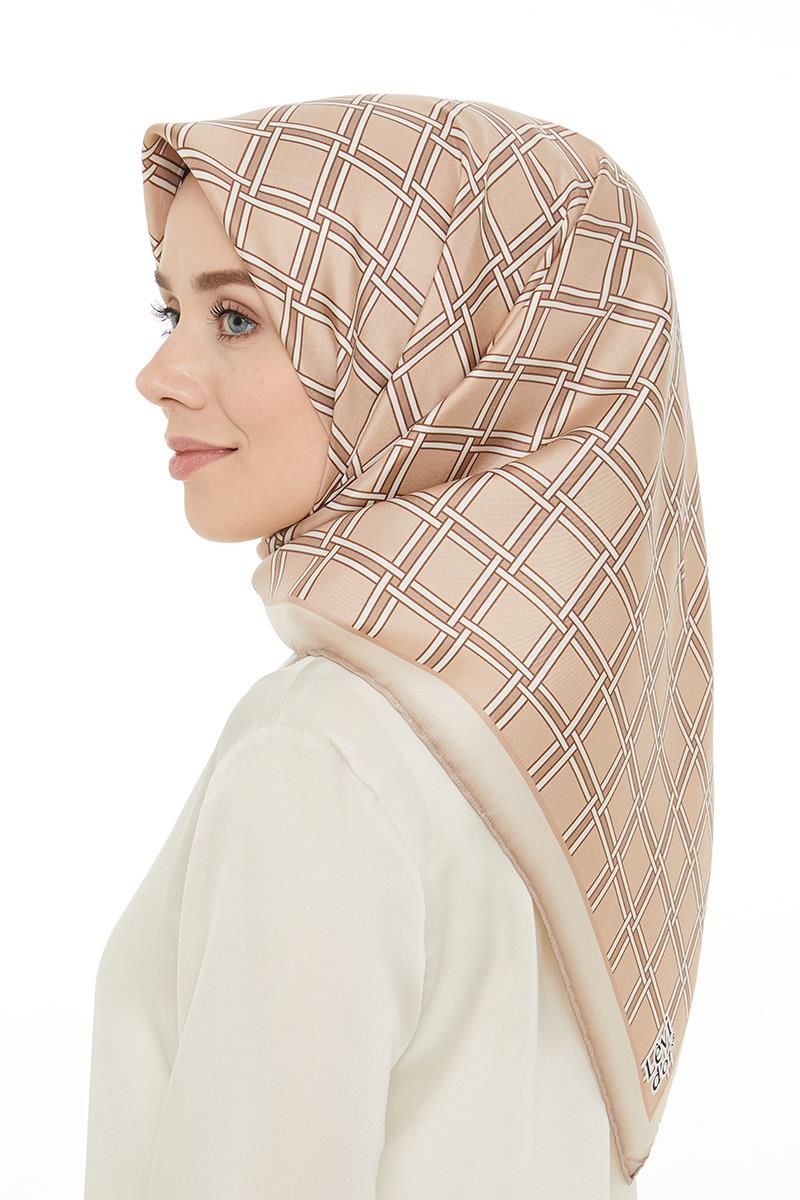 Levidor Bej Twill Saf İpek Eşarp