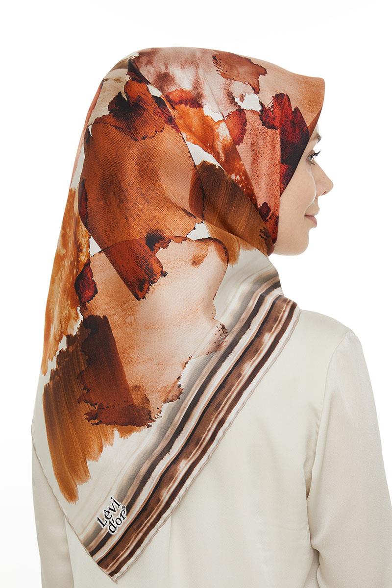 Levidor Bej Twill Saf İpek Eşarp
