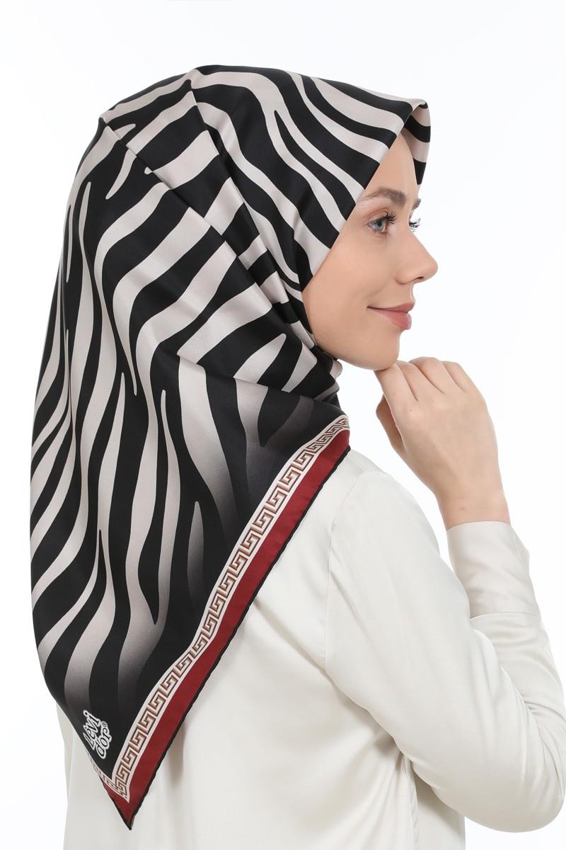 Levidor Bordo Twill Saf İpek Eşarp