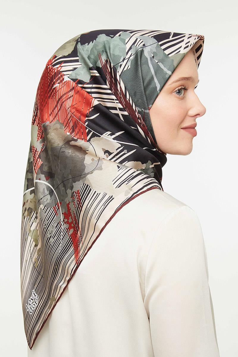 Levidor Bordo Twill Saf İpek Eşarp