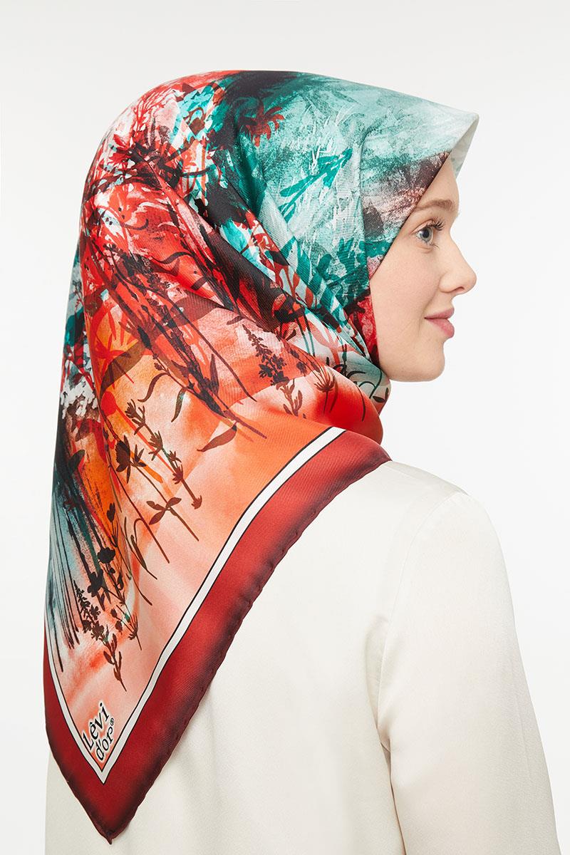 Levidor Bordo Twill Saf İpek Eşarp