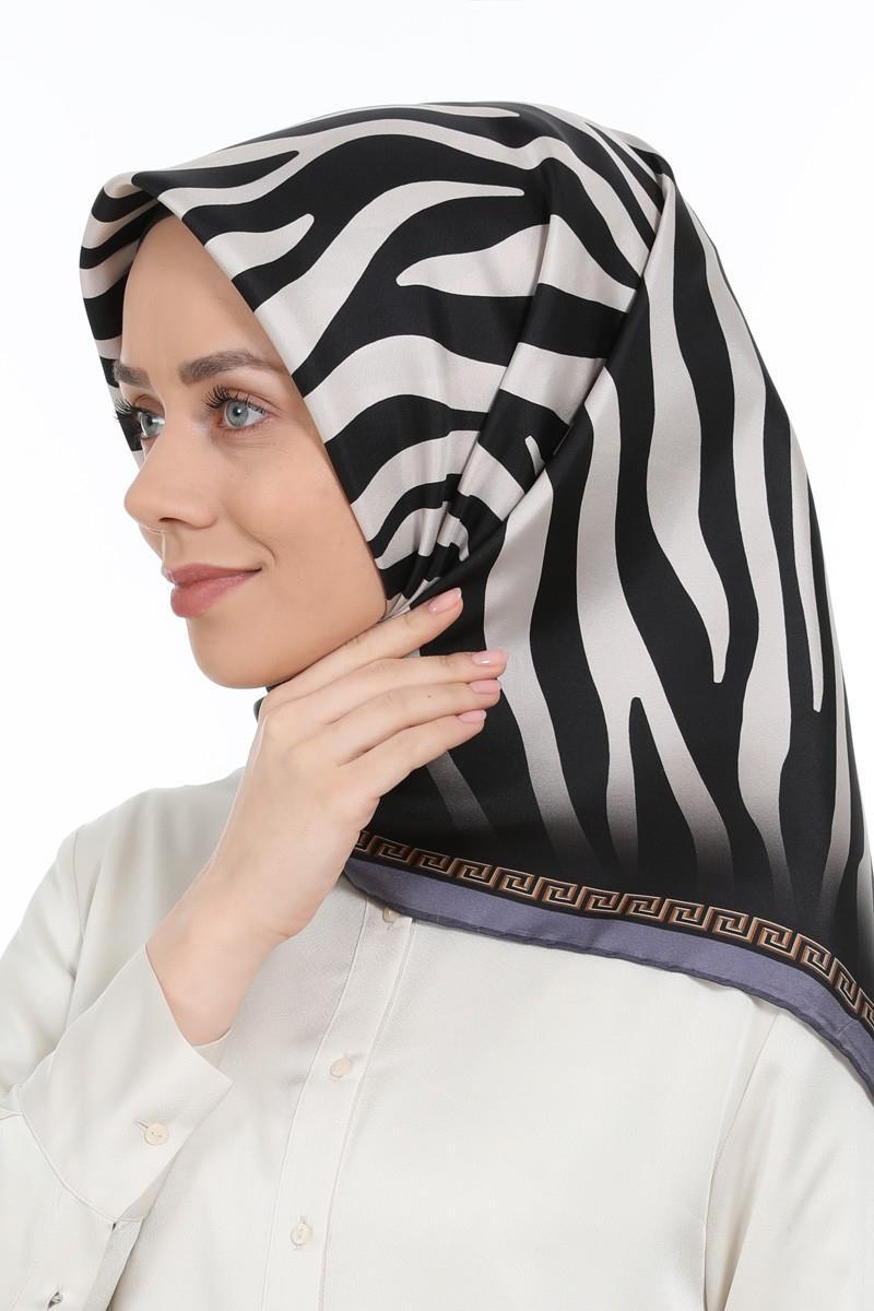 Levidor Eflatun Twill Saf İpek Eşarp
