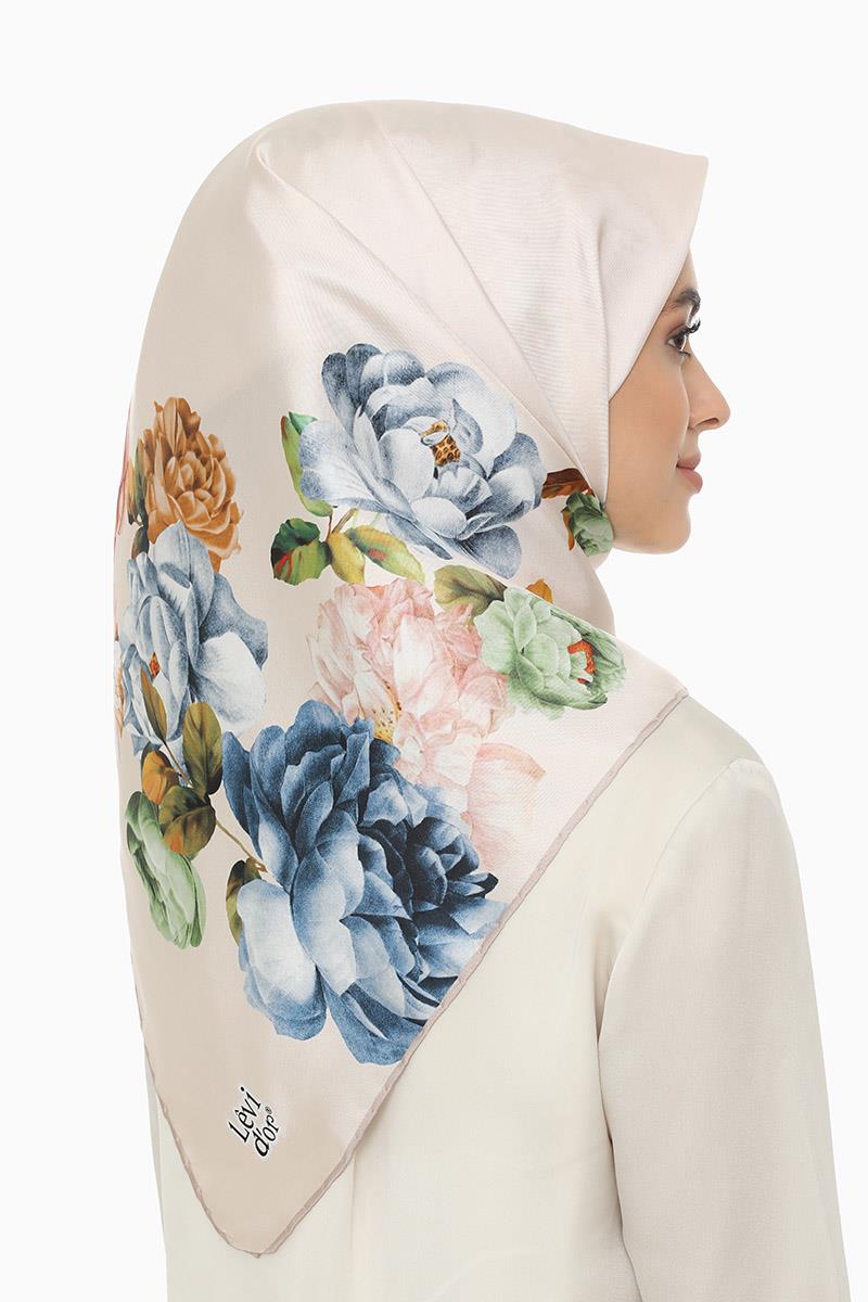 Levidor Ekru Twill Saf İpek Eşarp