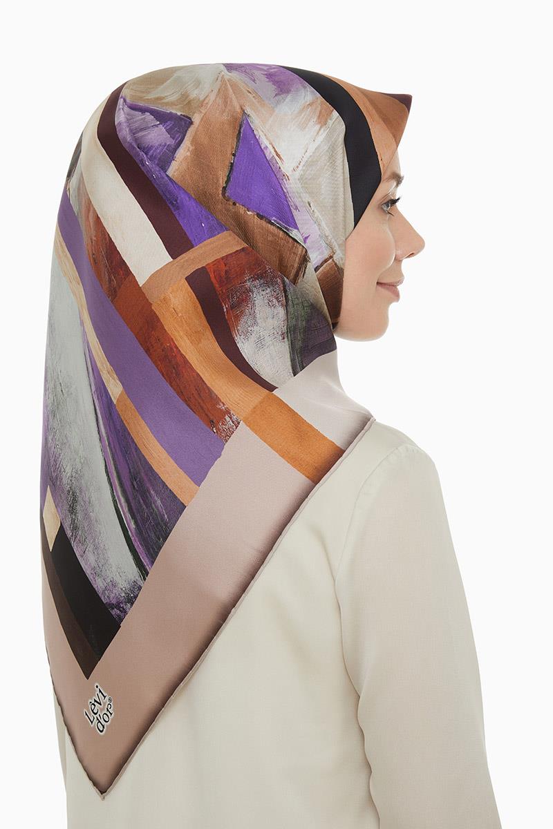 Levidor Ekru Twill Saf İpek Eşarp
