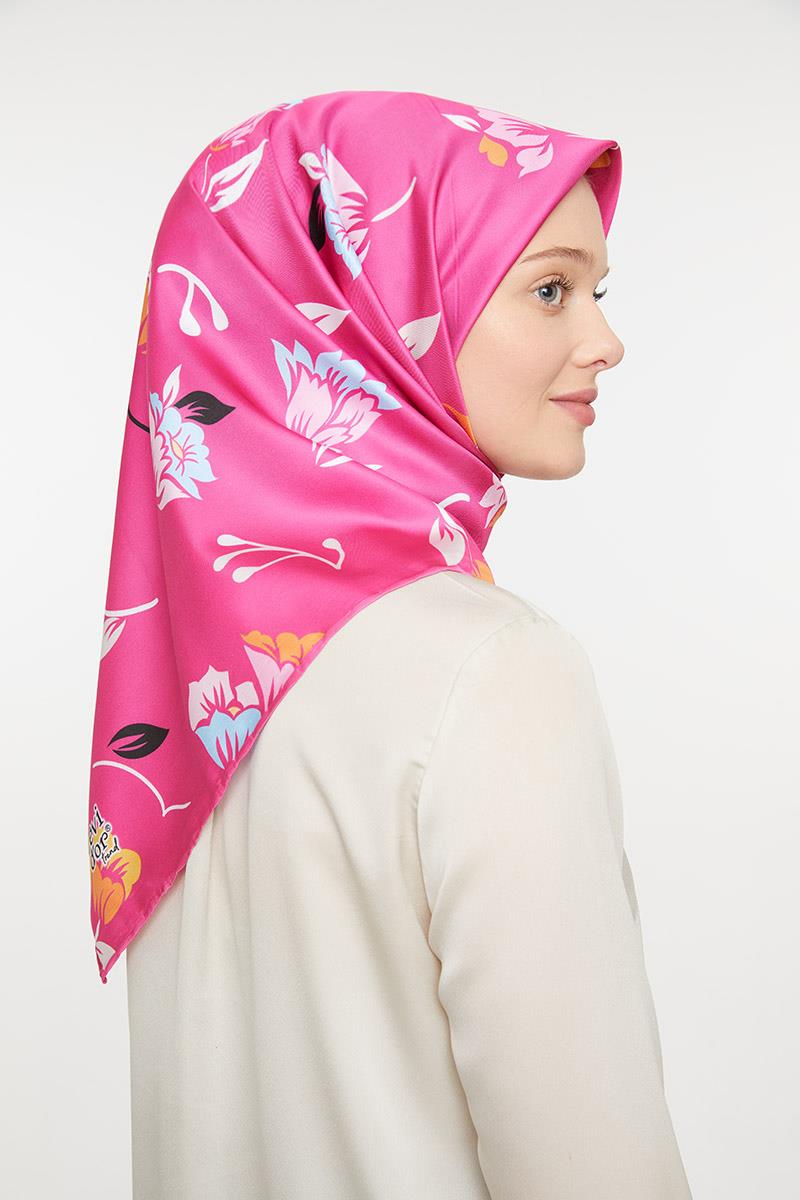 Levidor Fuşya Trend Twill Eşarp