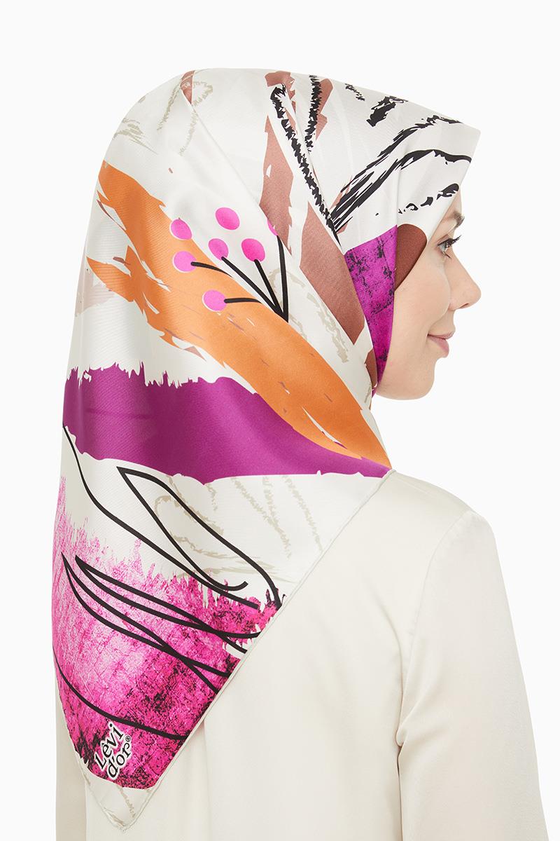 Levidor Fuşya Twill Saf İpek Eşarp