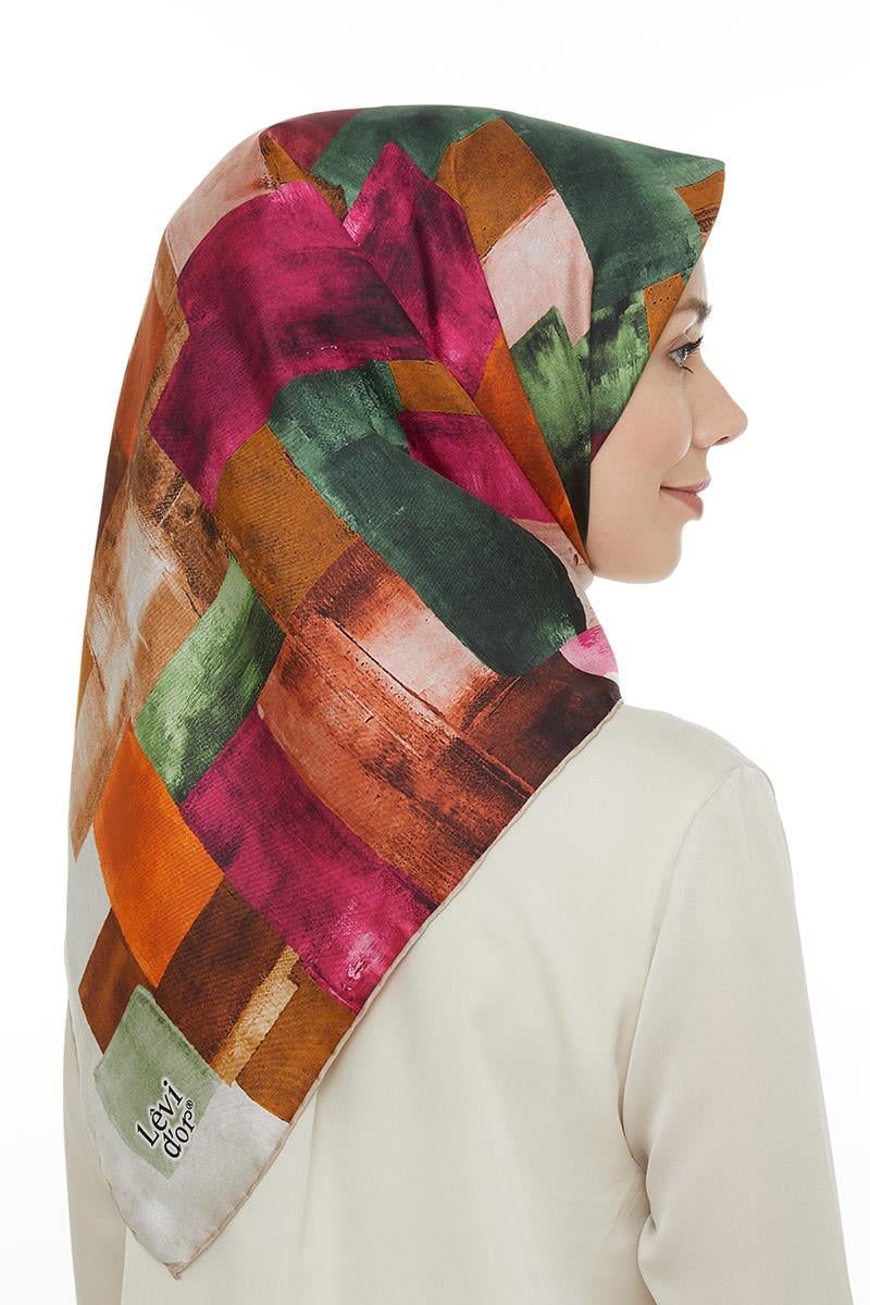Levidor Fuşya Twill Saf İpek Eşarp