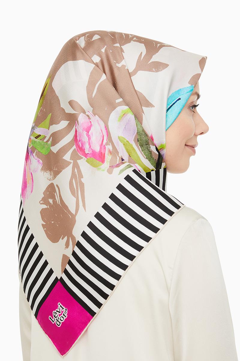 Levidor Fuşya Twill Saf İpek Eşarp
