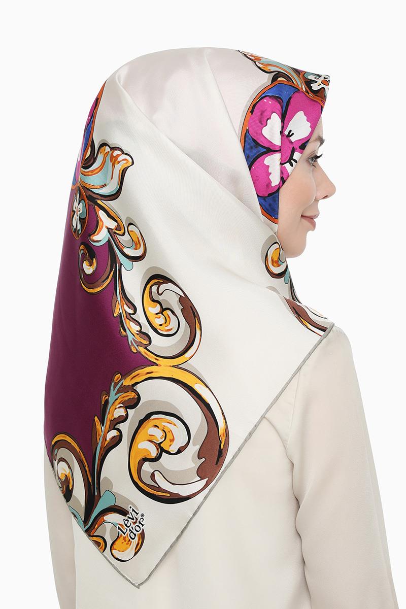 Levidor Fuşya Twill Saf İpek Eşarp