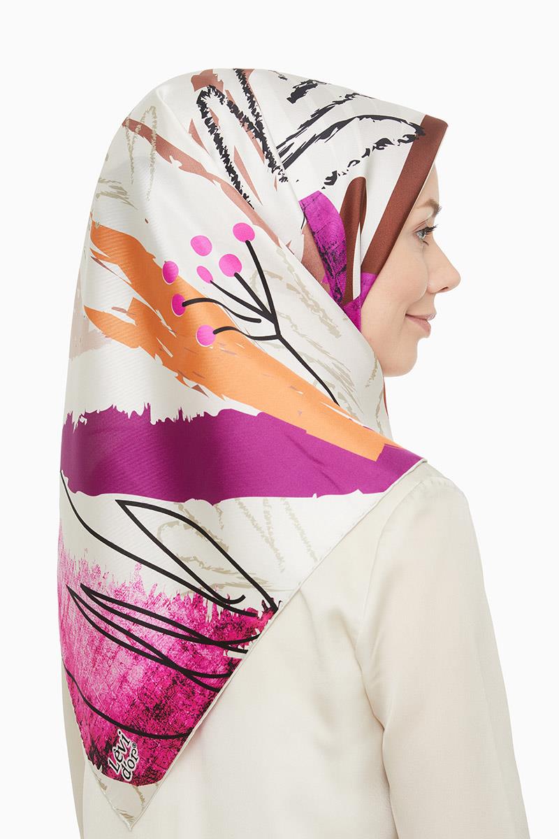 Levidor Fuşya Twill Saf İpek Eşarp