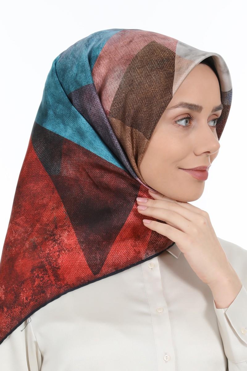 Levidor Gök Mavisi Twill Saf İpek Eşarp