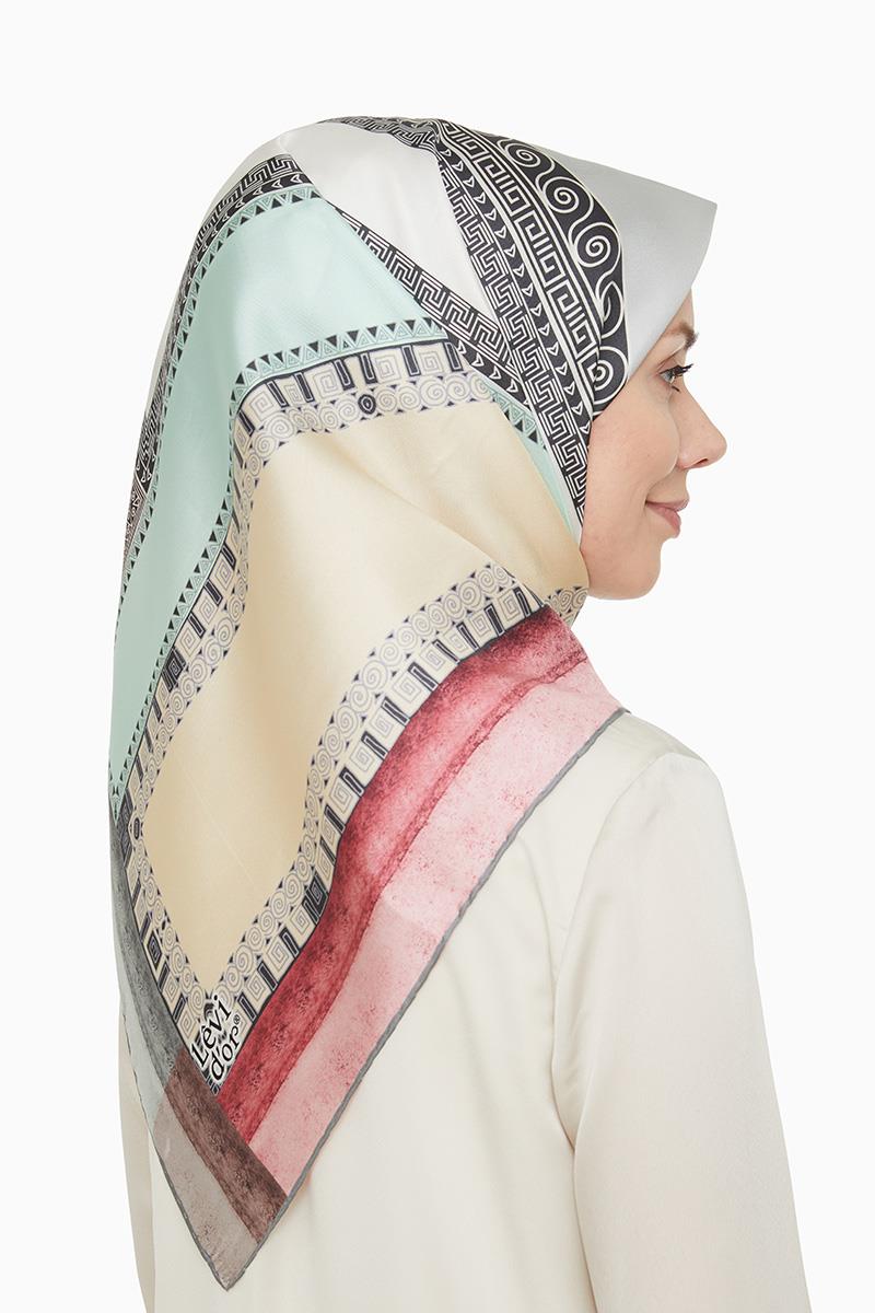 Levidor Gri Twill Saf İpek Eşarp
