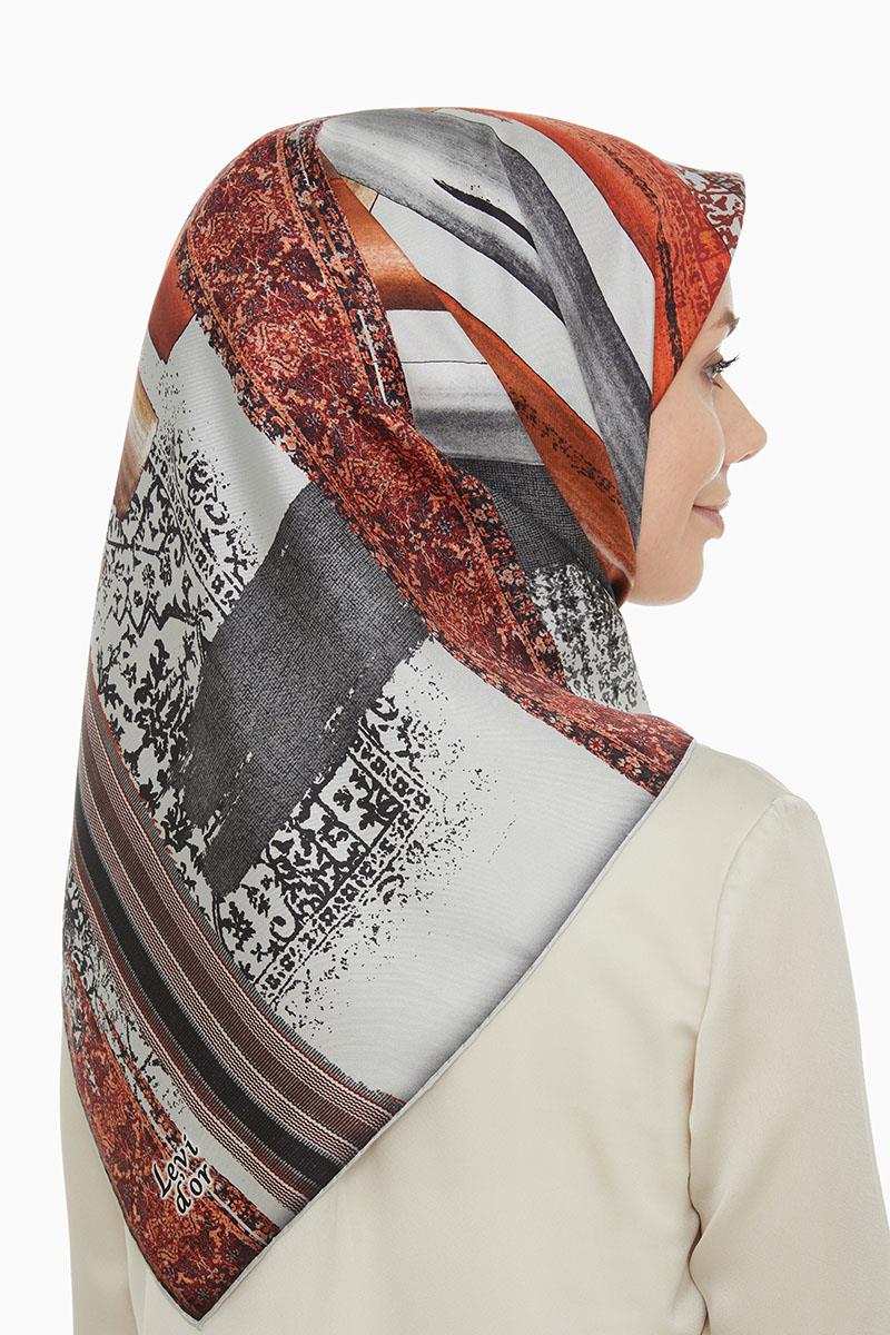 Levidor Gri Twill Saf İpek Eşarp