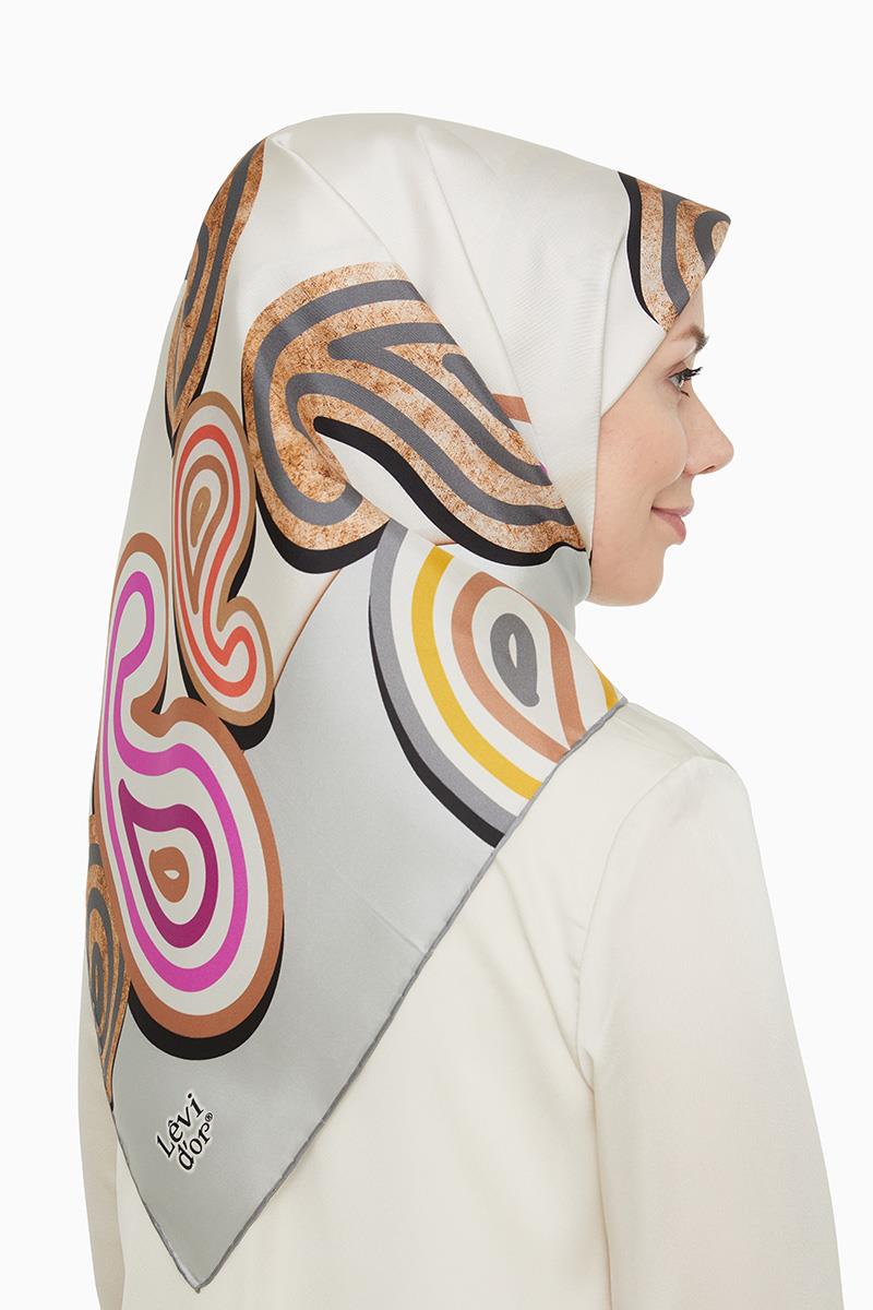 Levidor Gri Twill Saf İpek Eşarp