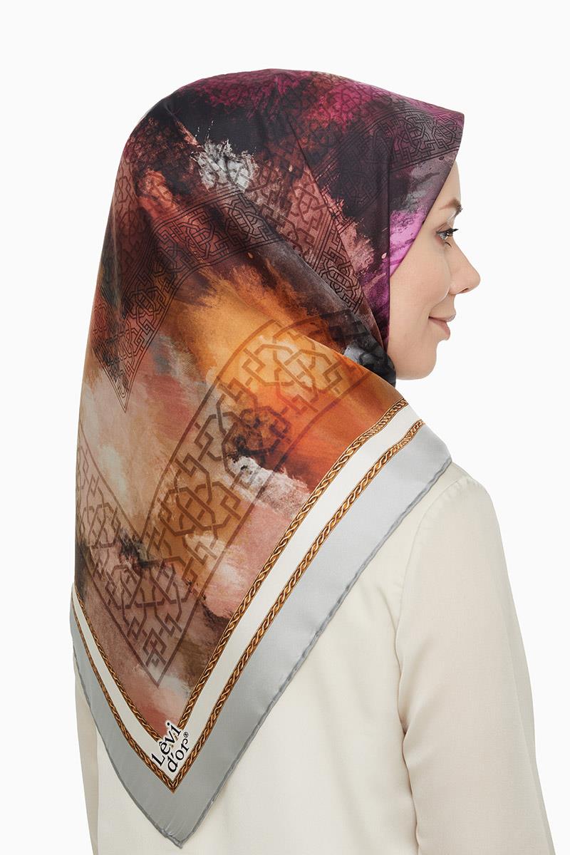 Levidor Gri Twill Saf İpek Eşarp