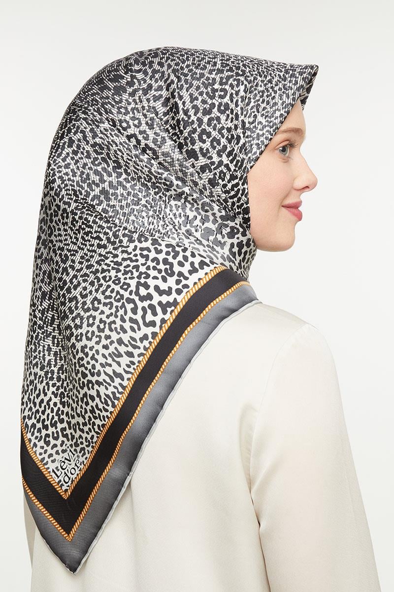 Levidor Gri Twill Saf İpek Eşarp