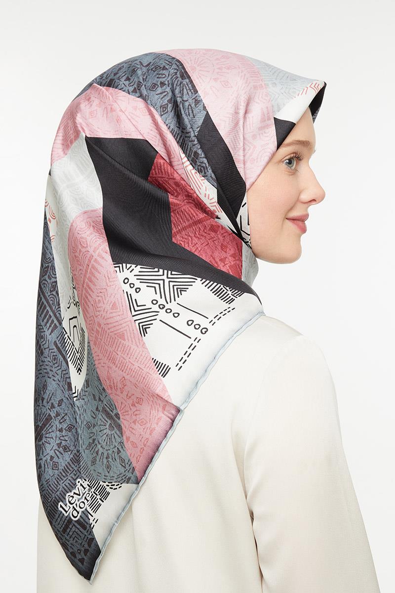 Levidor Gri Twill Saf İpek Eşarp