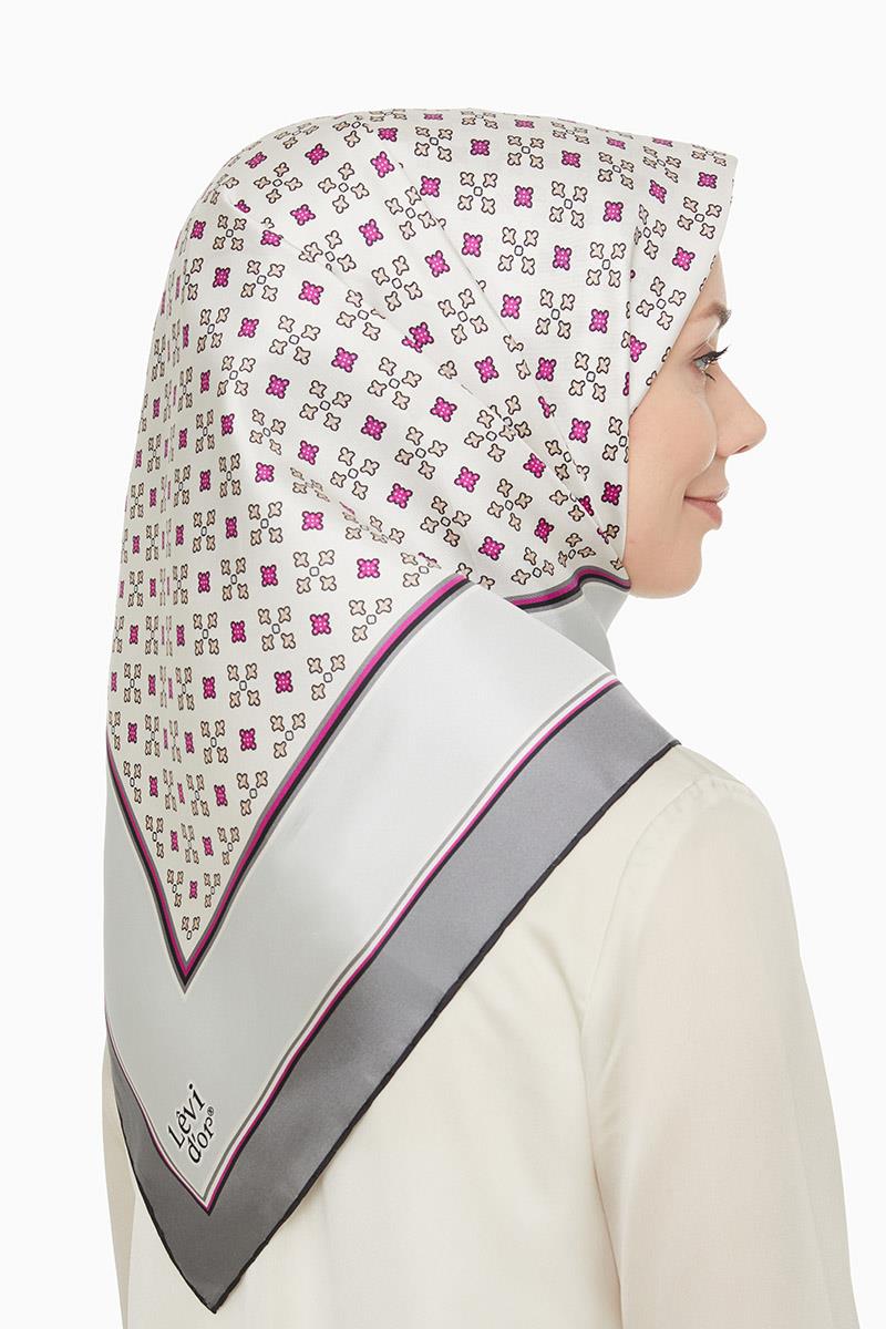 Levidor Gri Twill Saf İpek Eşarp