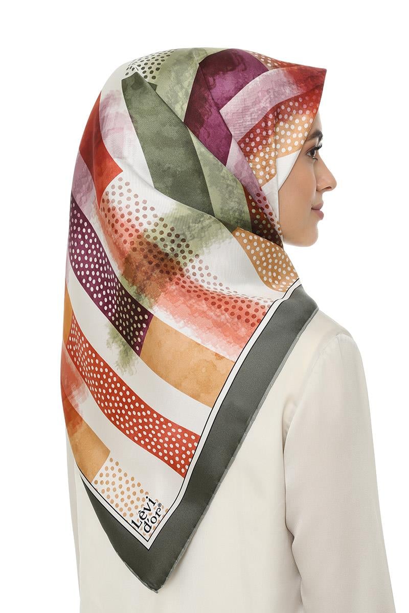 Levidor Haki Twill Saf İpek Eşarp