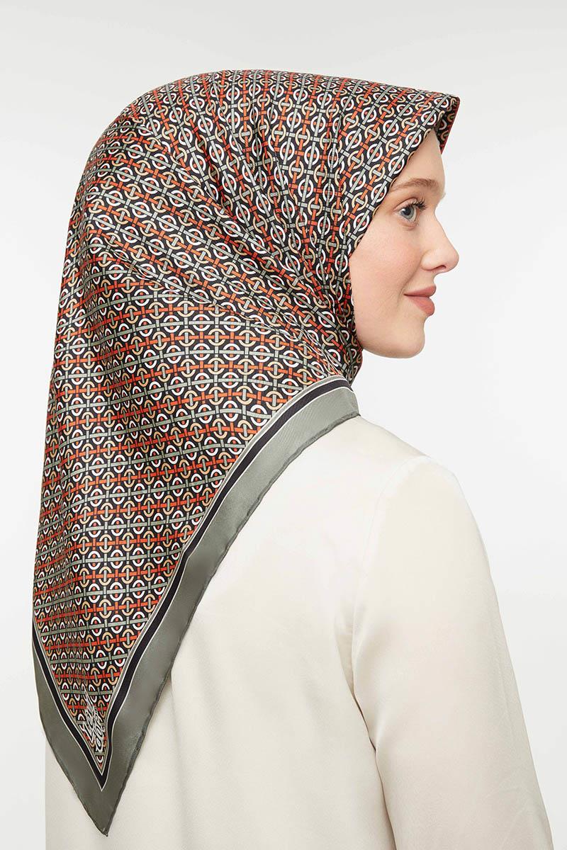 Levidor Haki Twill Saf İpek Eşarp