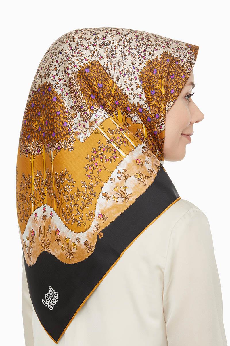 Levidor Hardal Twill Saf İpek Eşarp