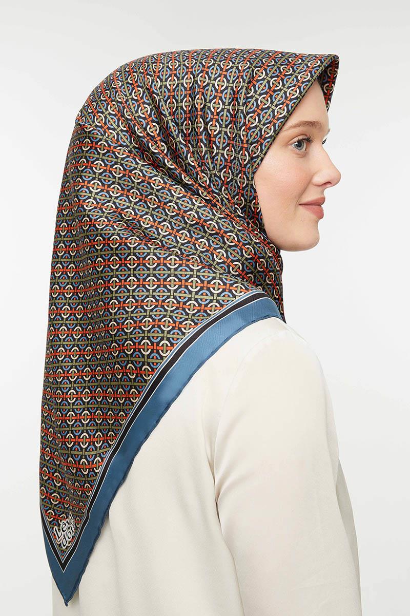 Levidor İndigo Twill Saf İpek Eşarp