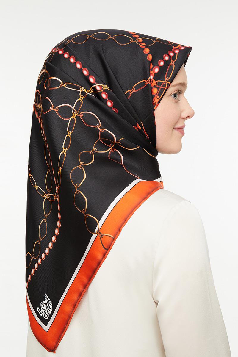 Levidor Kiremit Twill Saf İpek Eşarp